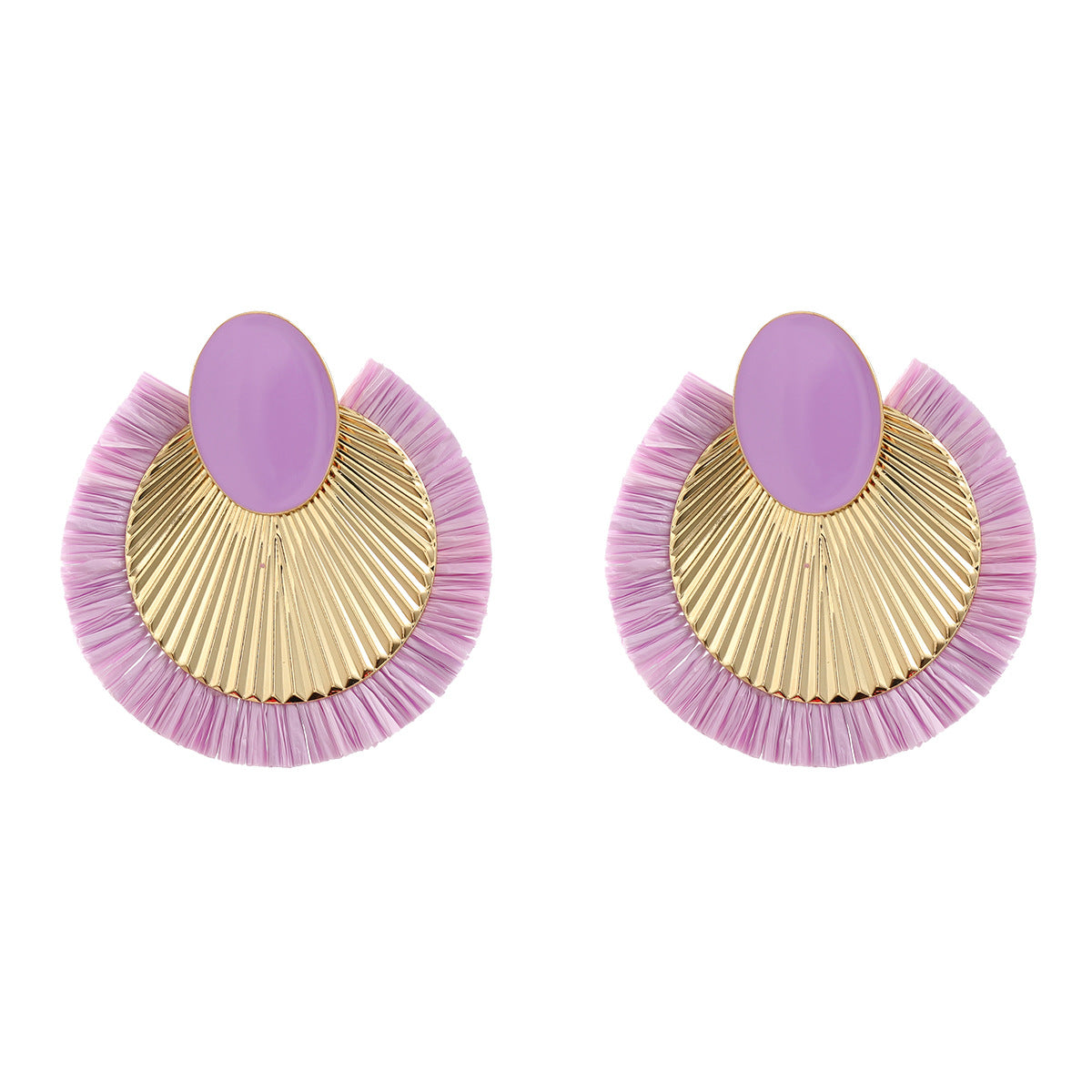 Wholesale Bohemian Raffia Alloy Earrings